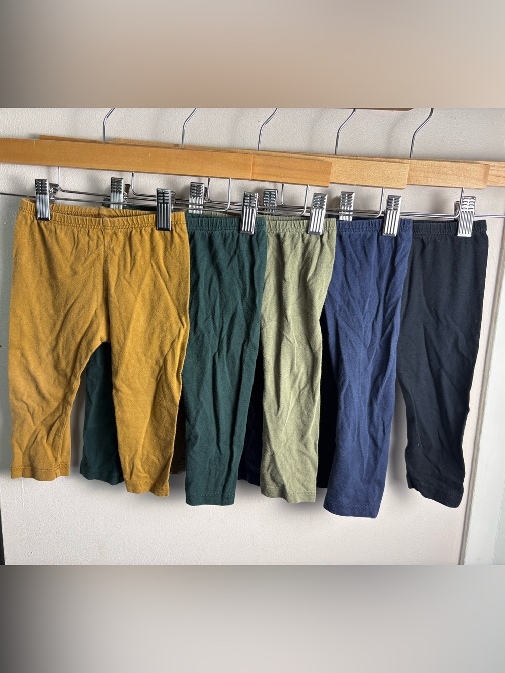 Mini Mioche Cotton Cloud Leggings - Mustard,Green,Olive,Navy,Black 12-18 Months